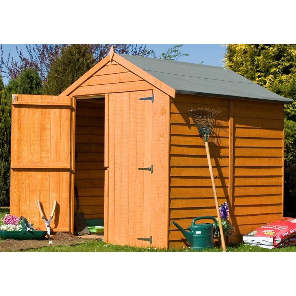 6 X 6 Overlap Dip Treated Apex Garden Shed Windowless Double