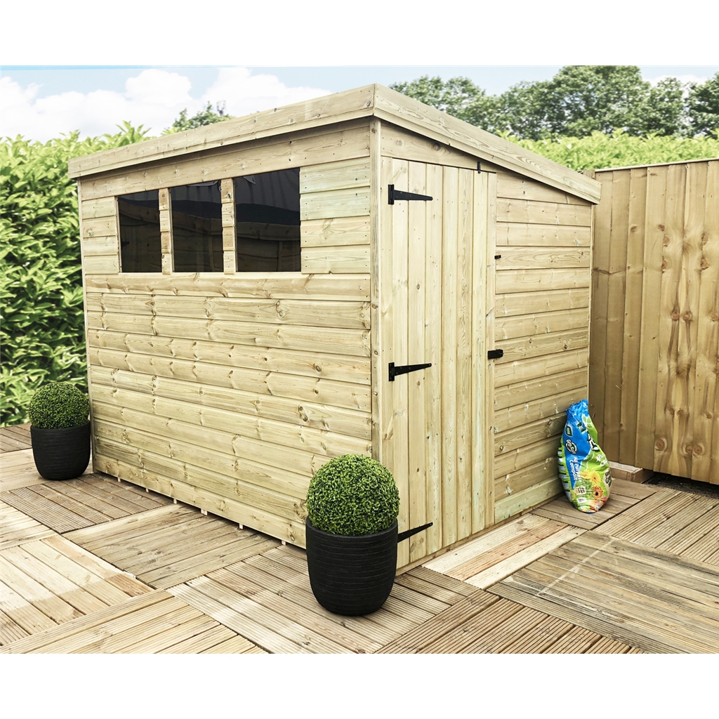 Oundle | 7FT x 5FT Pressure Treated Tongue &amp; Groove Pent Shed + 3 ...