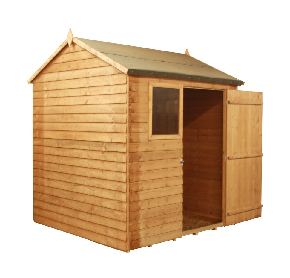 6 x 6 Reverse Overlap Apex Shed With Single Door + 1 