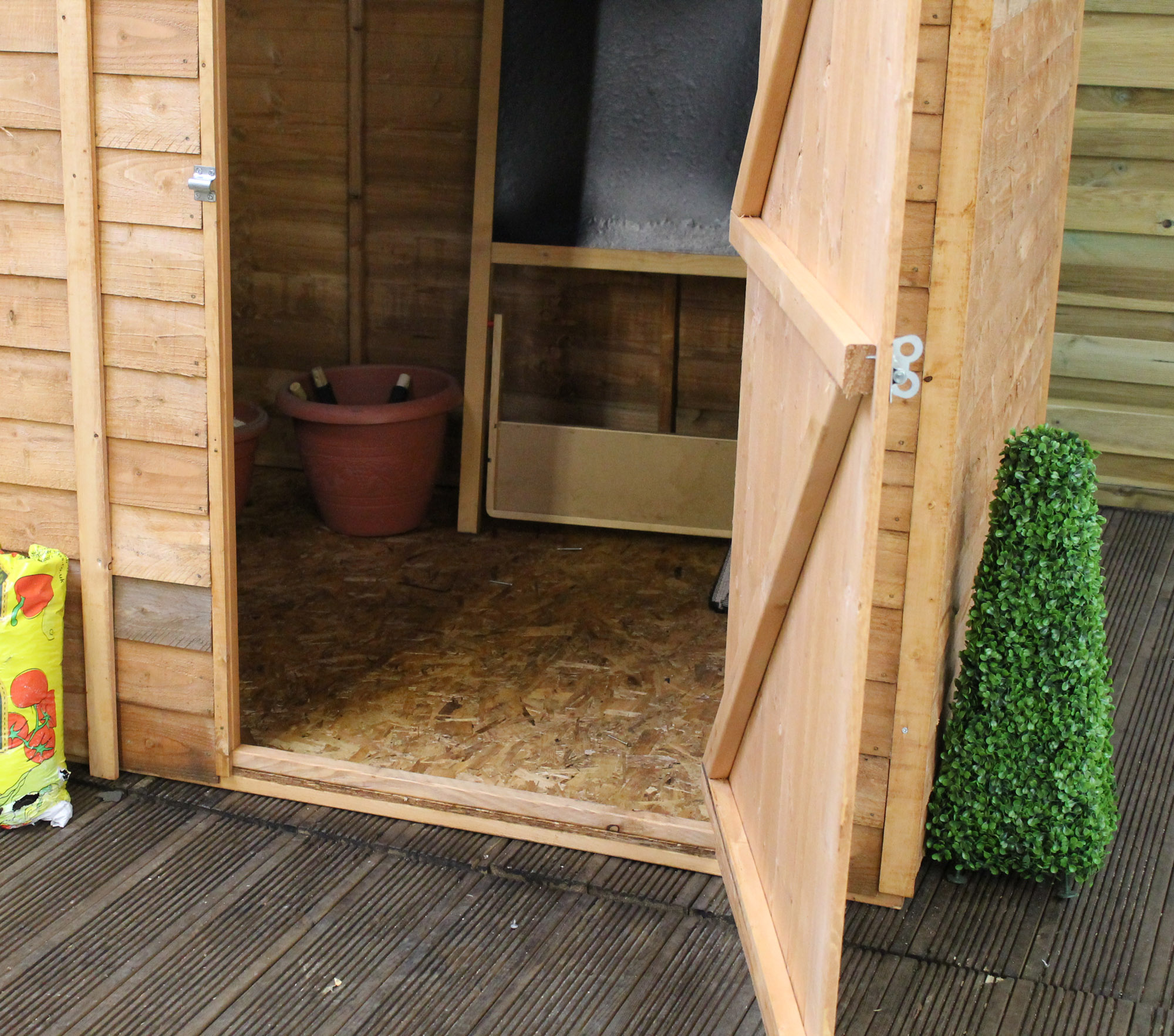 8 x 6 Overlap Pent Shed With Single Door + 1 Window (Solid ...