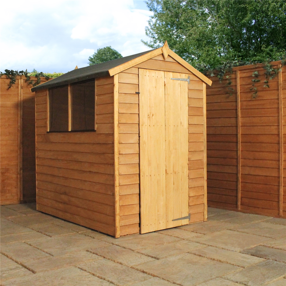 6 x 4 1.79m x 1.31m overlap apex shed with single door