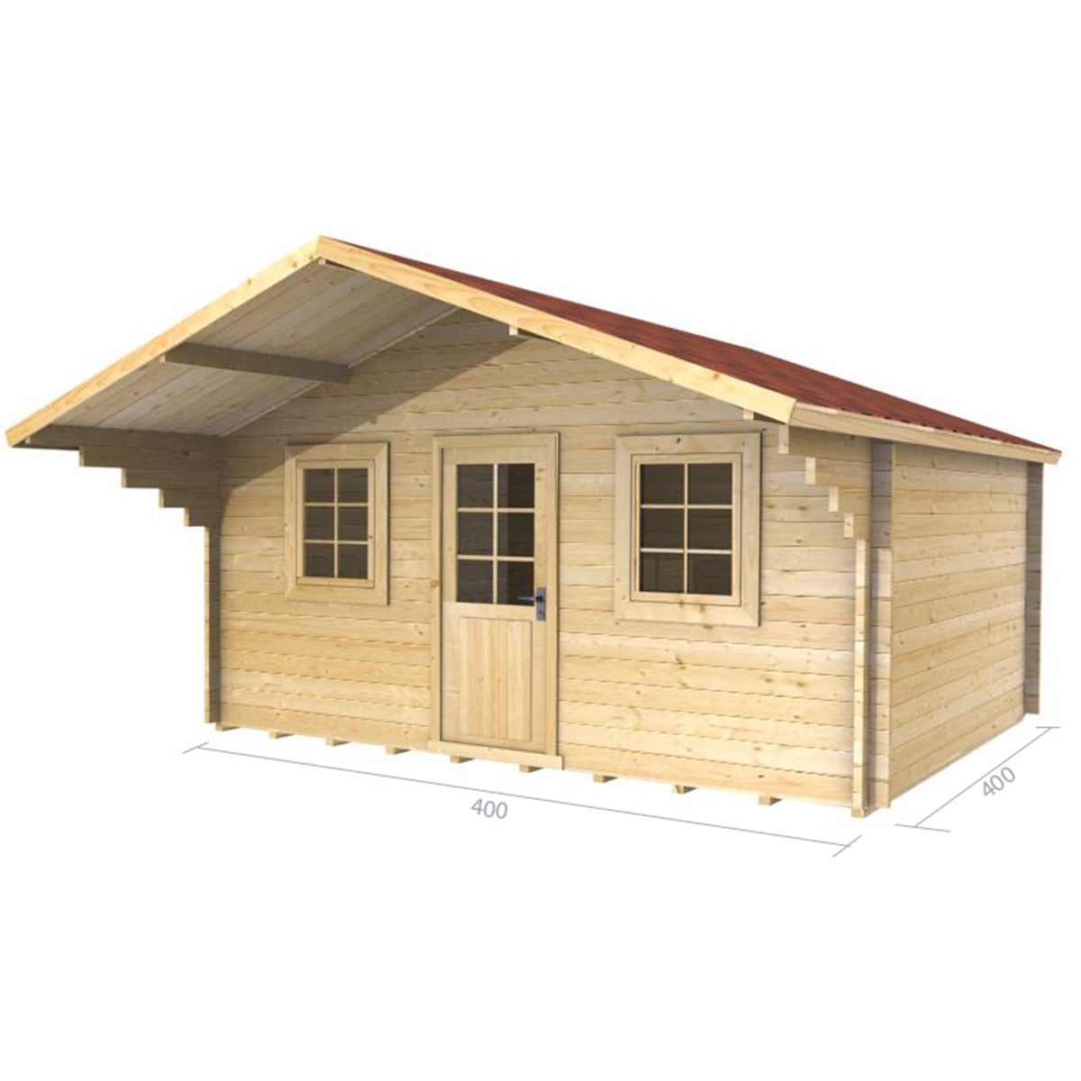 16 log 4 Cabin 16) x Double Log 5m (13 (2068) Apex   x Glazing 4m