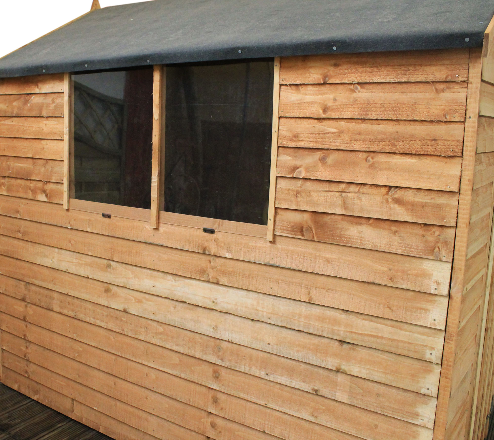 7 x 5 Overlap Apex Shed With Single Door + 2 Windows (10mm 