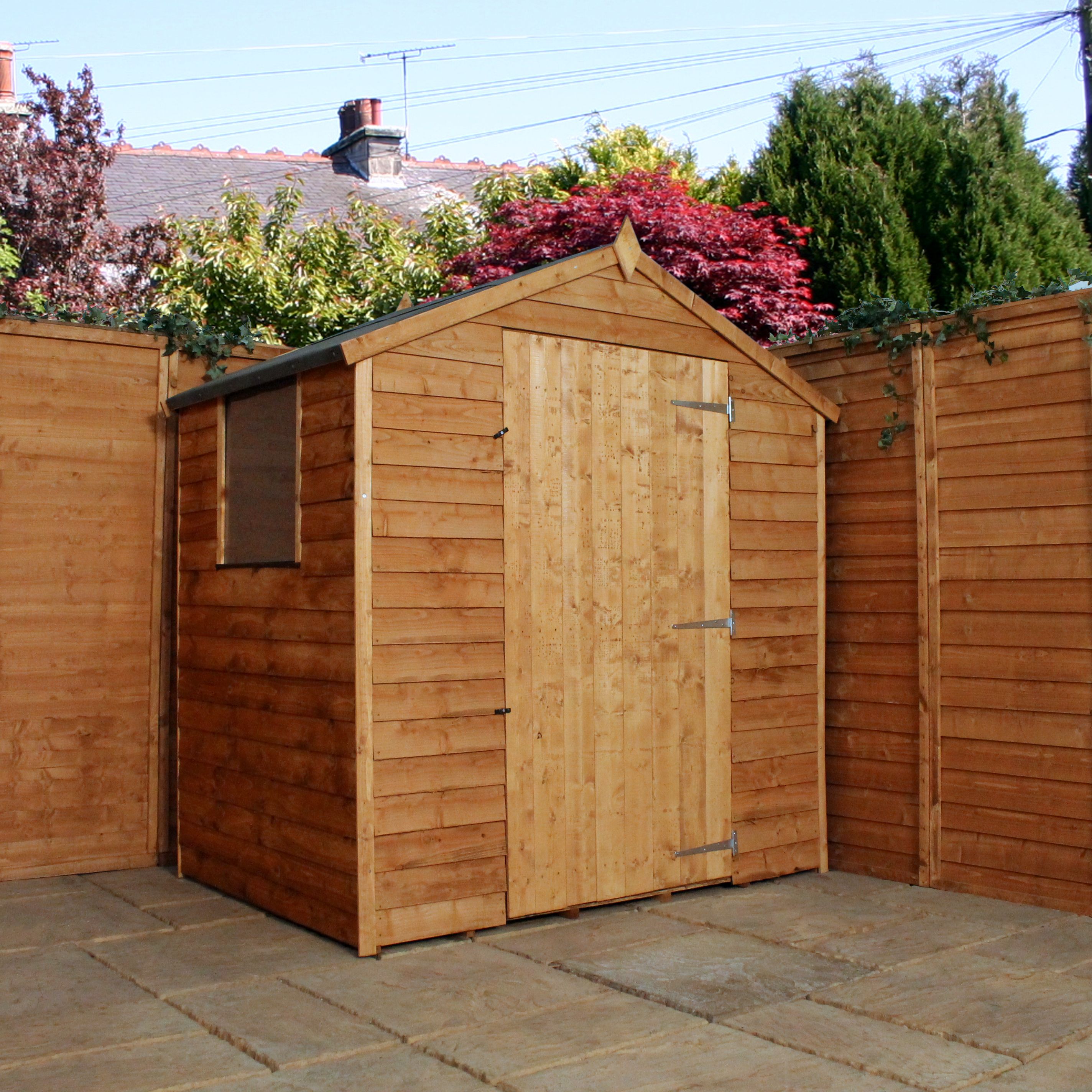 3 x 6 Overlap Apex Shed With Single Door + 1 Window (10mm 