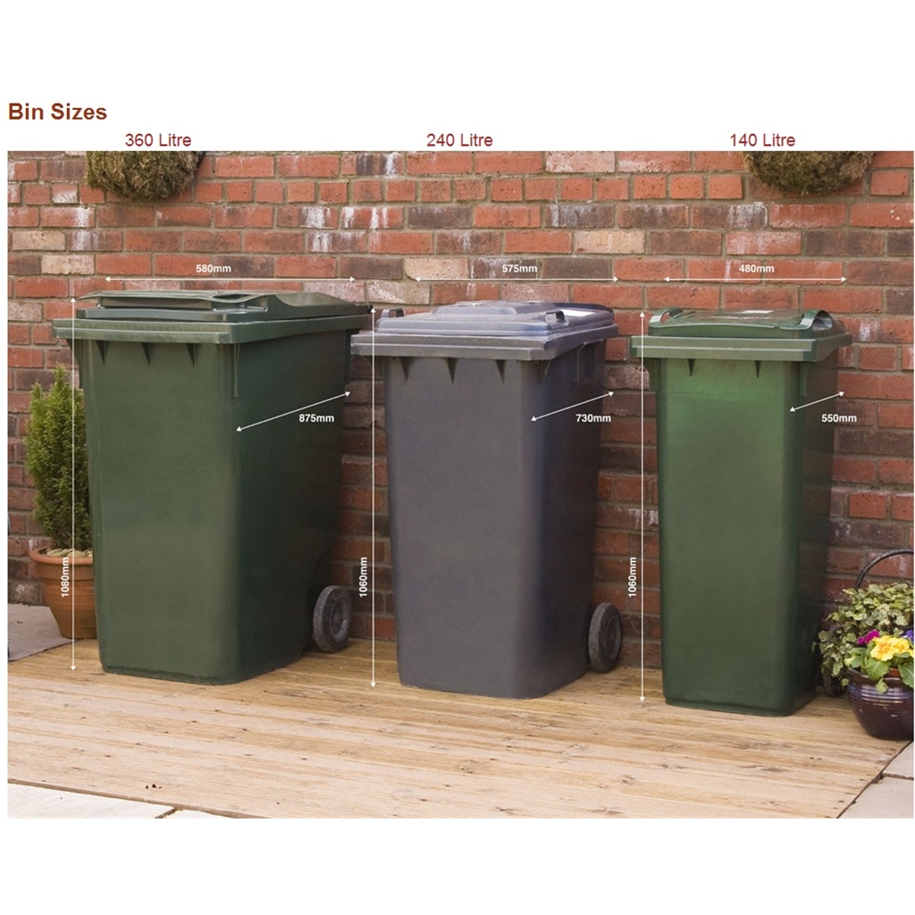 Double Redwood Pressure Treated Wheelie Bin Store 140 Litre Bins