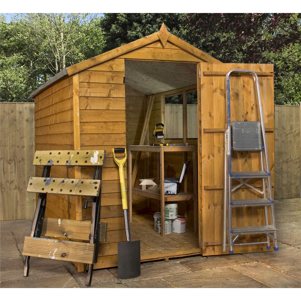 7 x 5 buckingham overlap apex shed with single door + 2