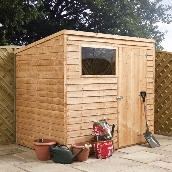 INSTALLED 8 x 6 Overlap Pent Shed With Single Door + 1 