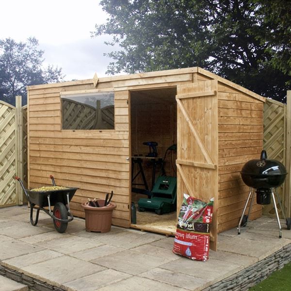 INSTALLED 10 x 6 Overlap Pent Shed With Single Door + 1 