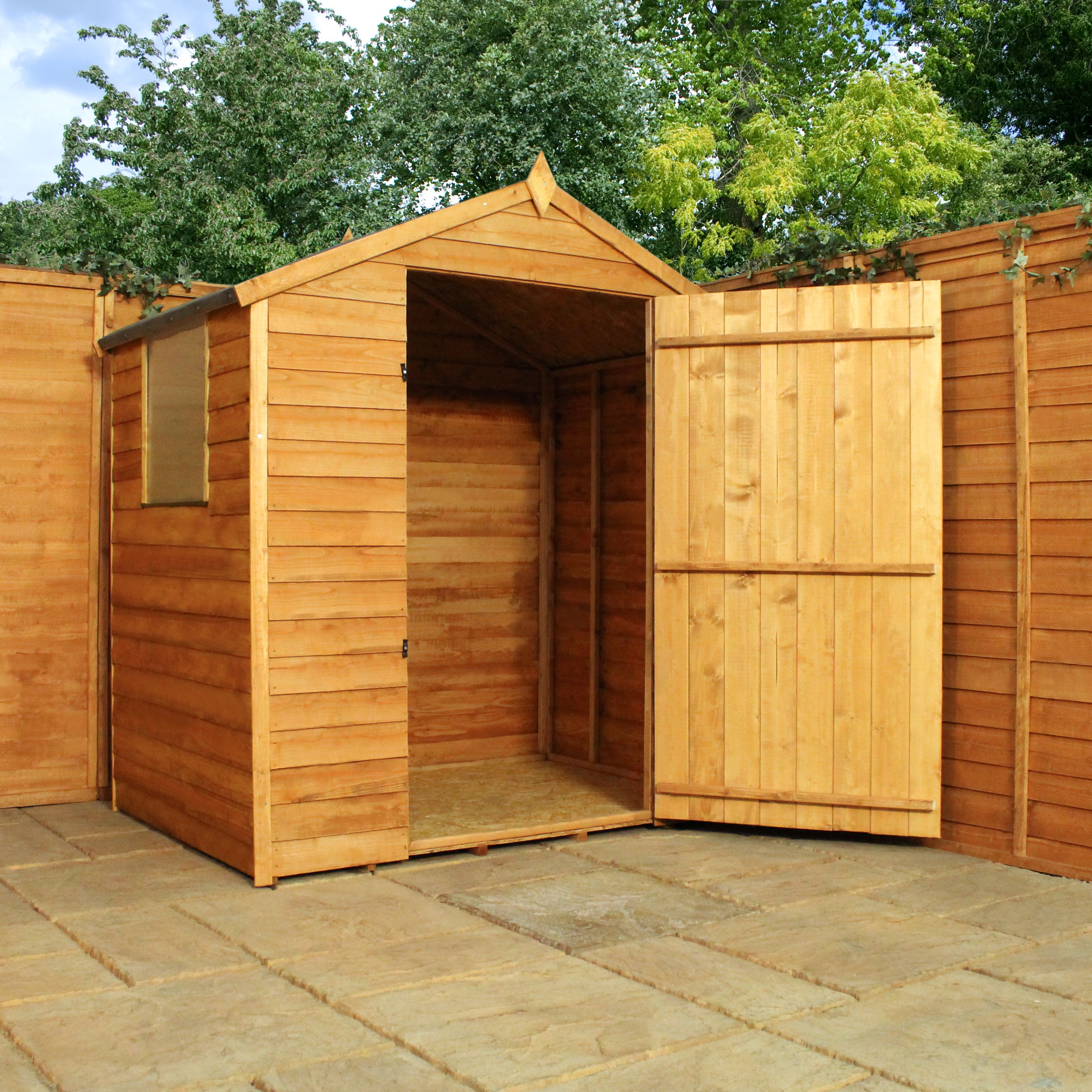 INSTALLED 3 X 6 Overlap Apex Shed With Single Door + 1 Window (10mm ...