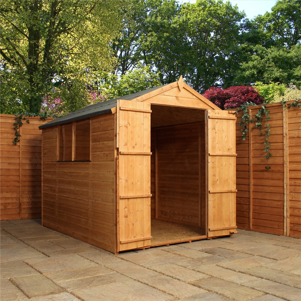 INSTALLED 8 x 6 Tongue and Groove Apex Shed With Double 