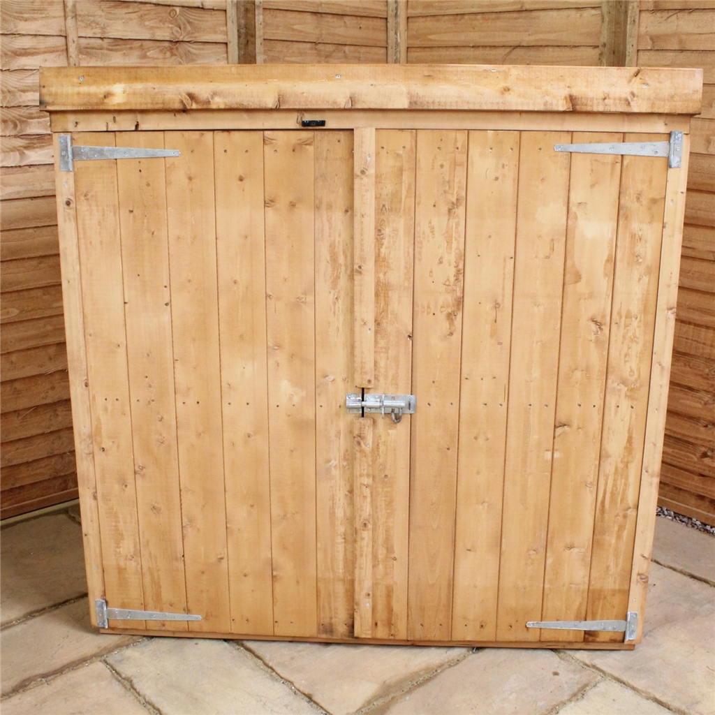 5 x 3 wooden tongue and groove pent mower shed with double