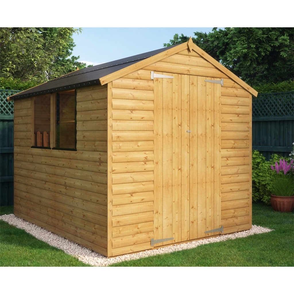 8ft x 6ft Loglap Shed with 2 Windows and Double Doors | ShedsFirst