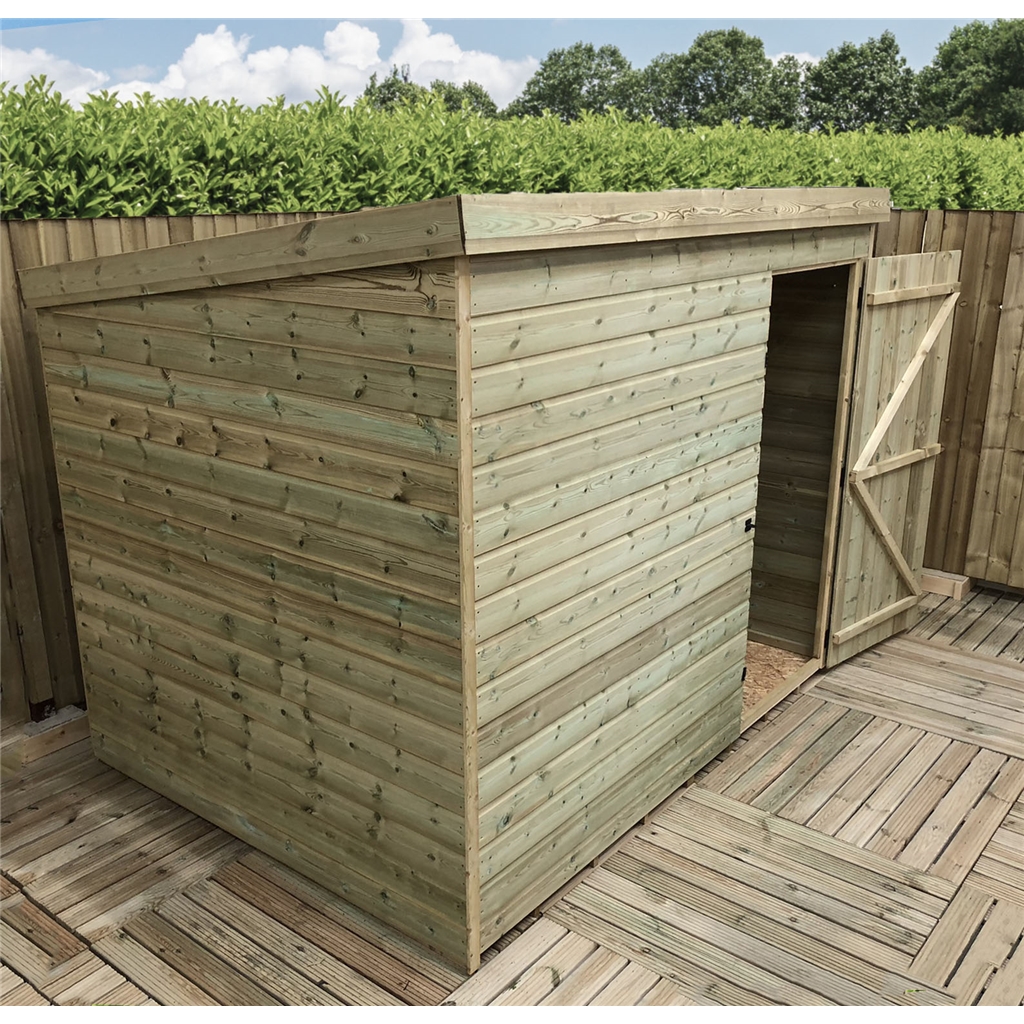 7 x 5 windowless pressure treated tongue and groove pent