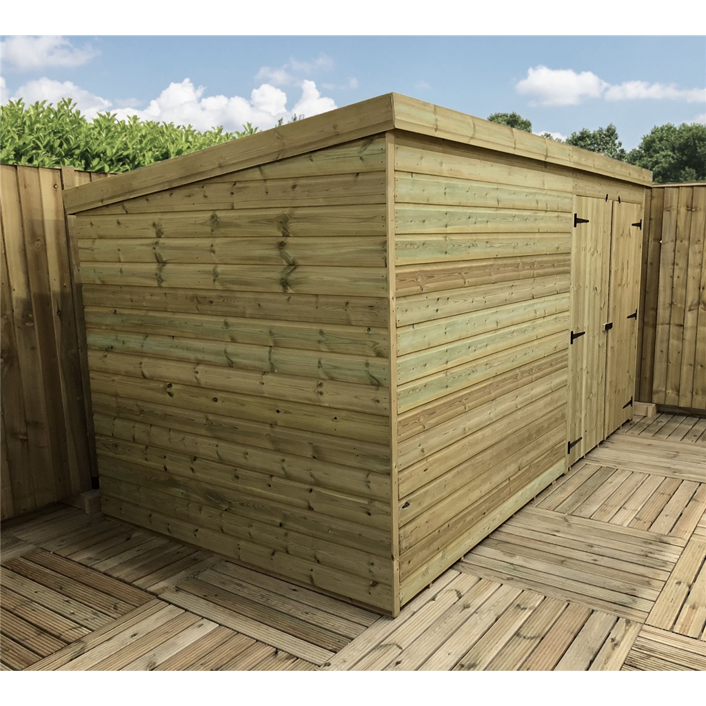 12 X 4 Windowless Pressure Treated Tongue And Groove Pent Shed With