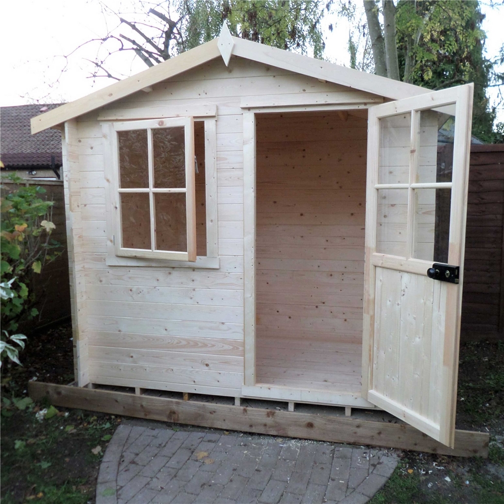 2.4m X 2.4m Premier Log Cabin With Half Glazed Single Door ...