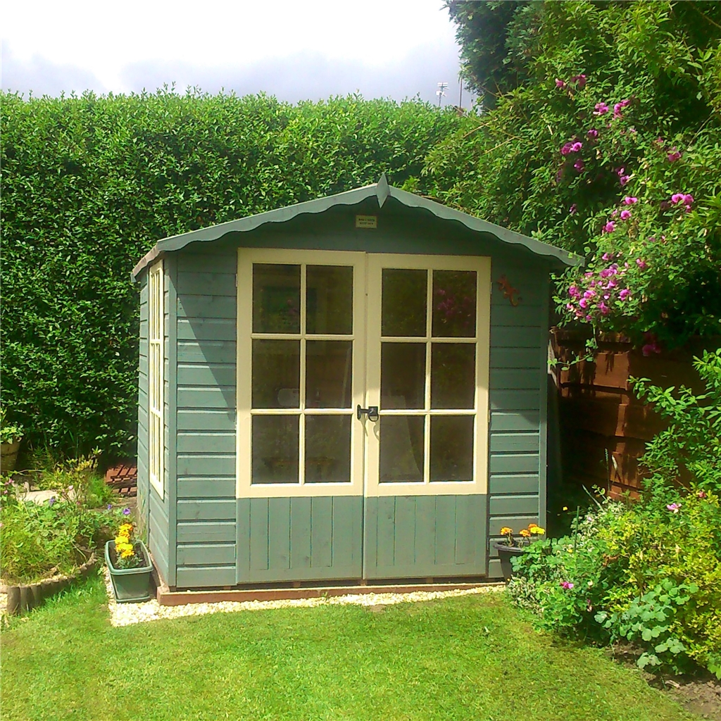 7 X 7 - Premier Wooden Summerhouse - Double Doors - 12mm T&g Walls ...