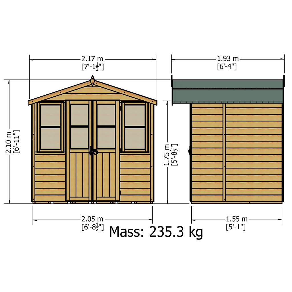 Installed 7 X 5 (2.05m X 1.62m) - Premier Wooden Summerhouse - Central ...