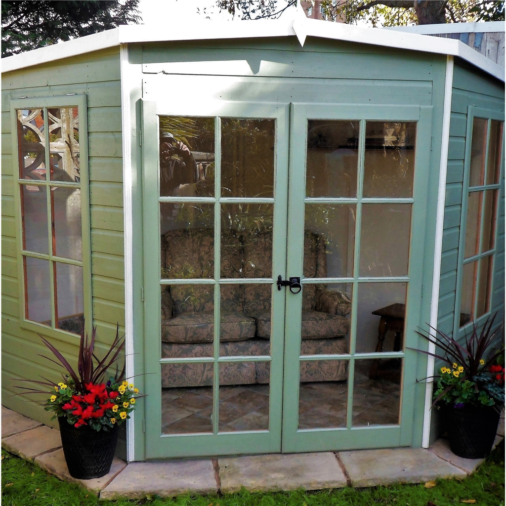 Installed 8 X 8 (2.24m X 2.24m) - Premier Wooden Corner Summerhouse ...