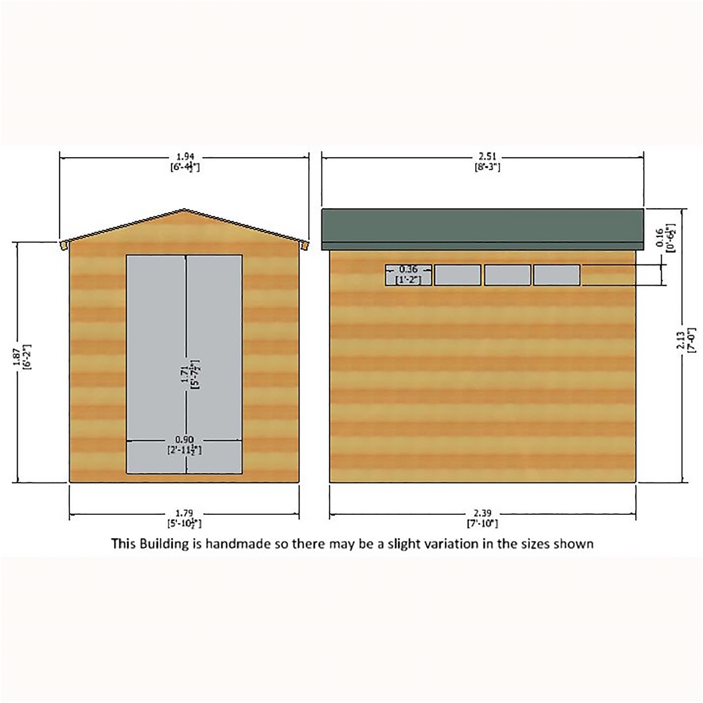 Installed 8 X 6 2 39m X 1 79m Tongue And Groove Security Apex Wooden Shed High Level