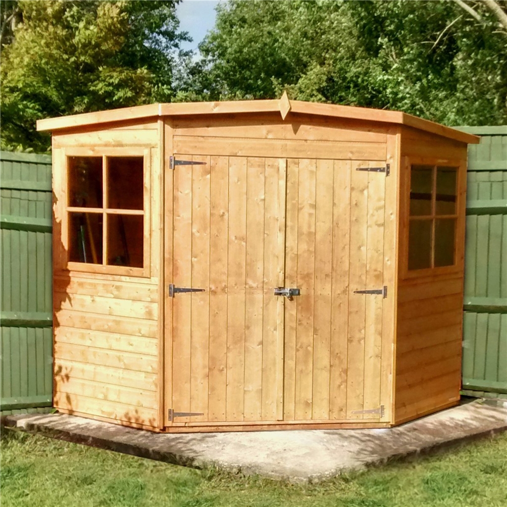 8 X 8 Tongue And Groove Corner Garden Pent Shed Workshop 12mm