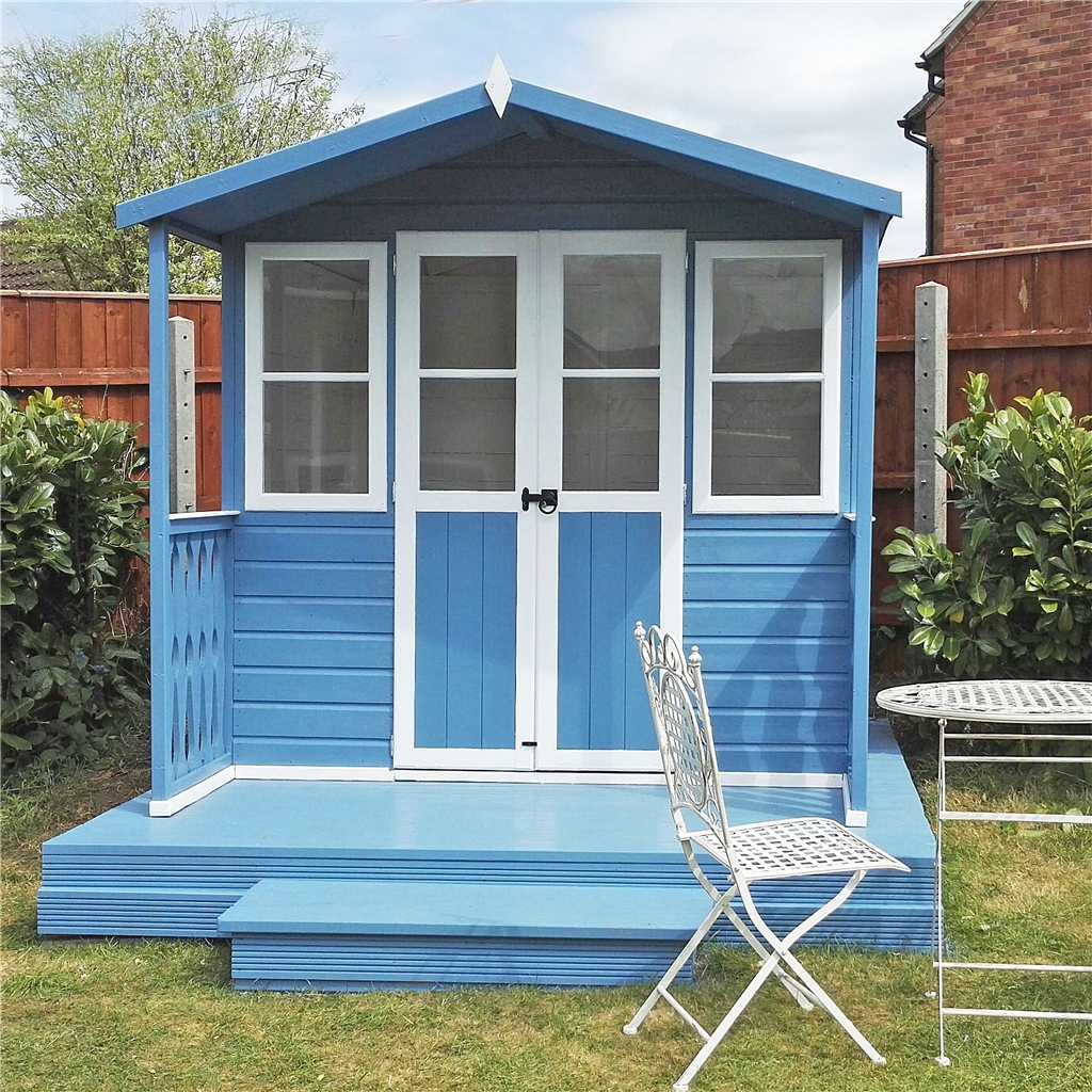 7 X 7 - Premier Wooden Summerhouse - Double Doors - Side Windows - 12mm ...