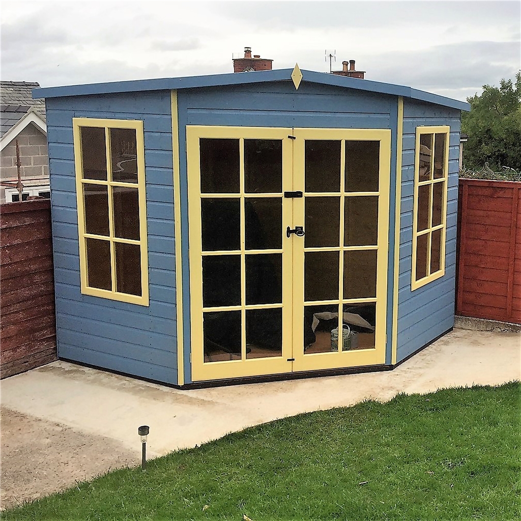 8 x 8 (2.24m x 2.24m) - Premier Wooden Corner Summerhouse 