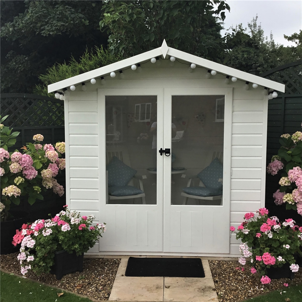 7 X 5 (2.05m X 1.55m) - Premier Wooden Summerhouse - Double Doors