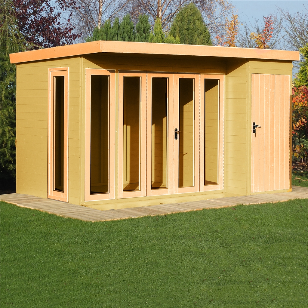 12 X 8 (3.59m X 2.39) - Premier Pent Wooden Summerhouse - 4 Windows