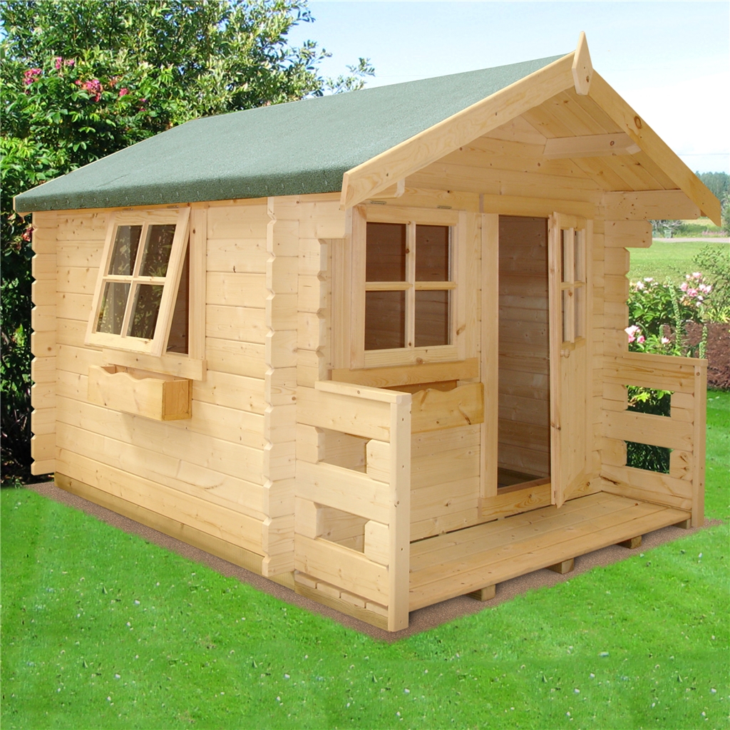 6 X 7 (1.69m X 1.79m) Salcey Playhouse (28mm Logs) | ShedsFirst