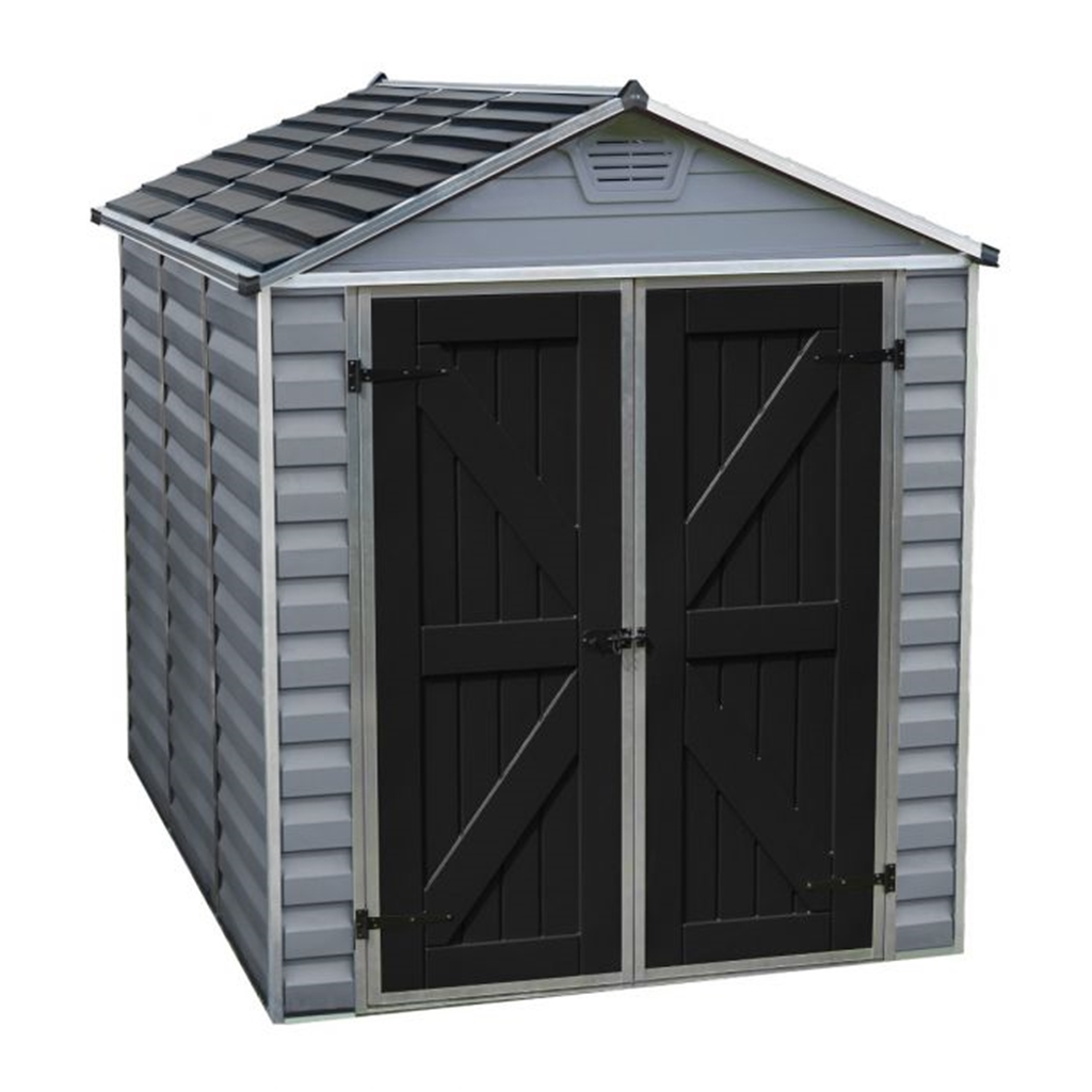 8 X 6 228m X 185m Double Door Apex Plastic Shed With Skylight Roofing