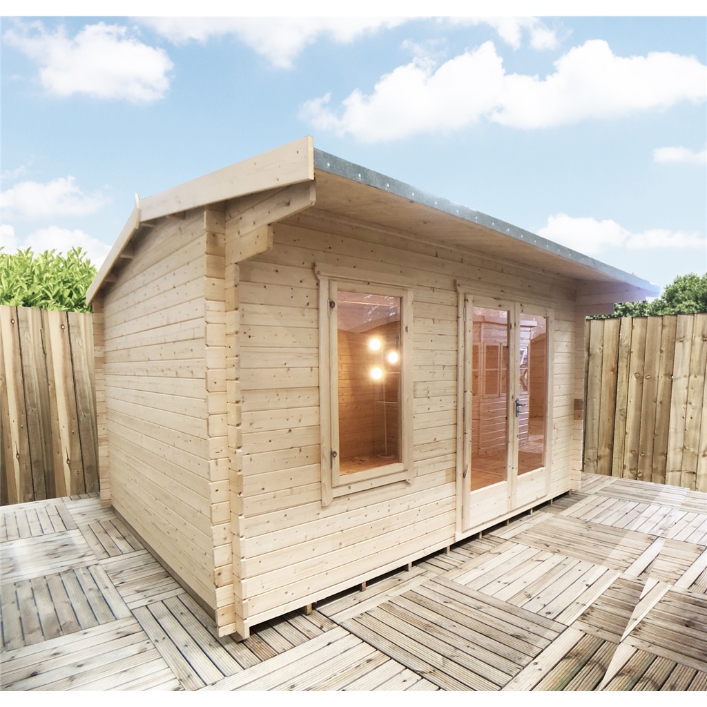 2.4m x 3m premier reverse apex home office log cabin