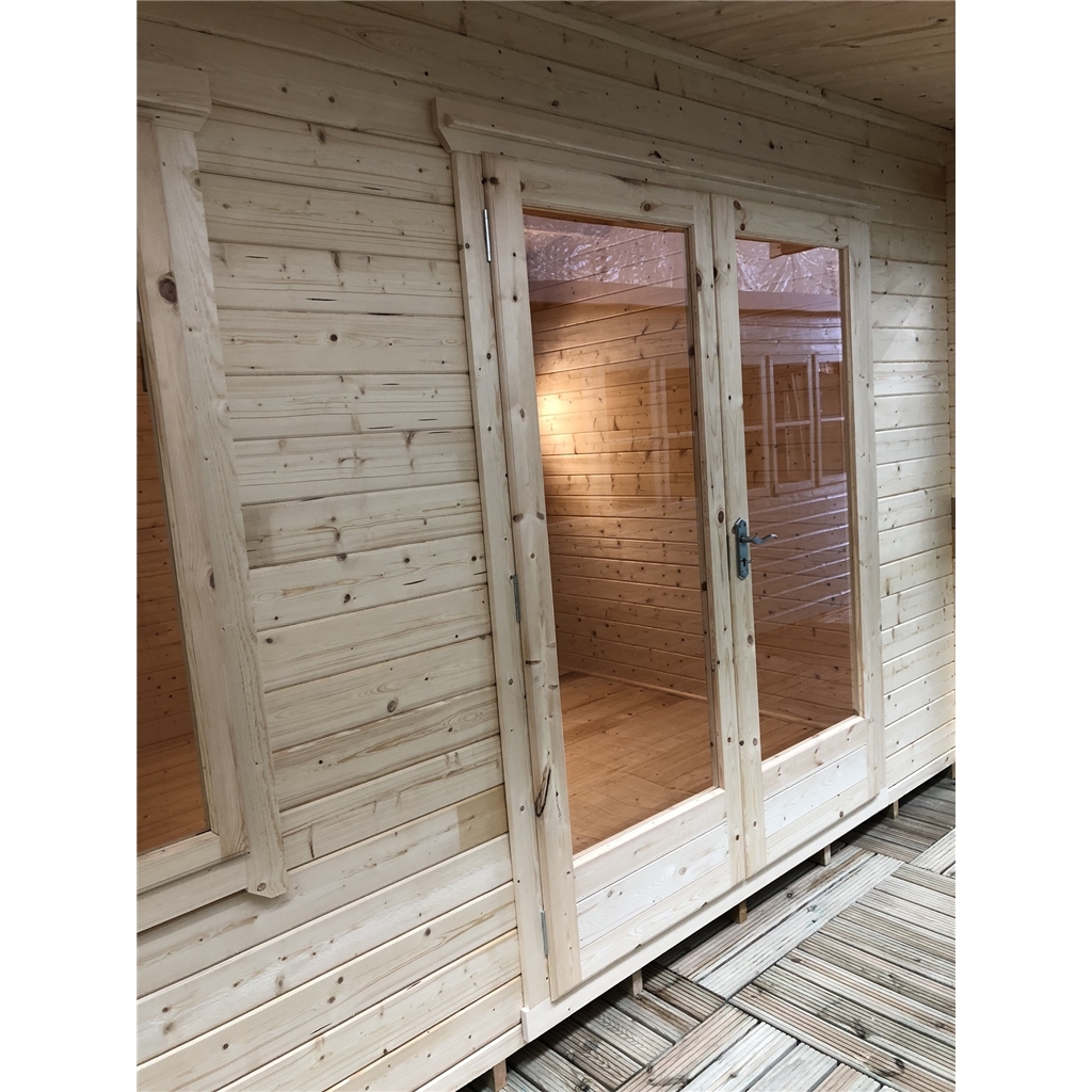 3.0m X 3.0m Premier Reverse Apex Home Office Log Cabin ...