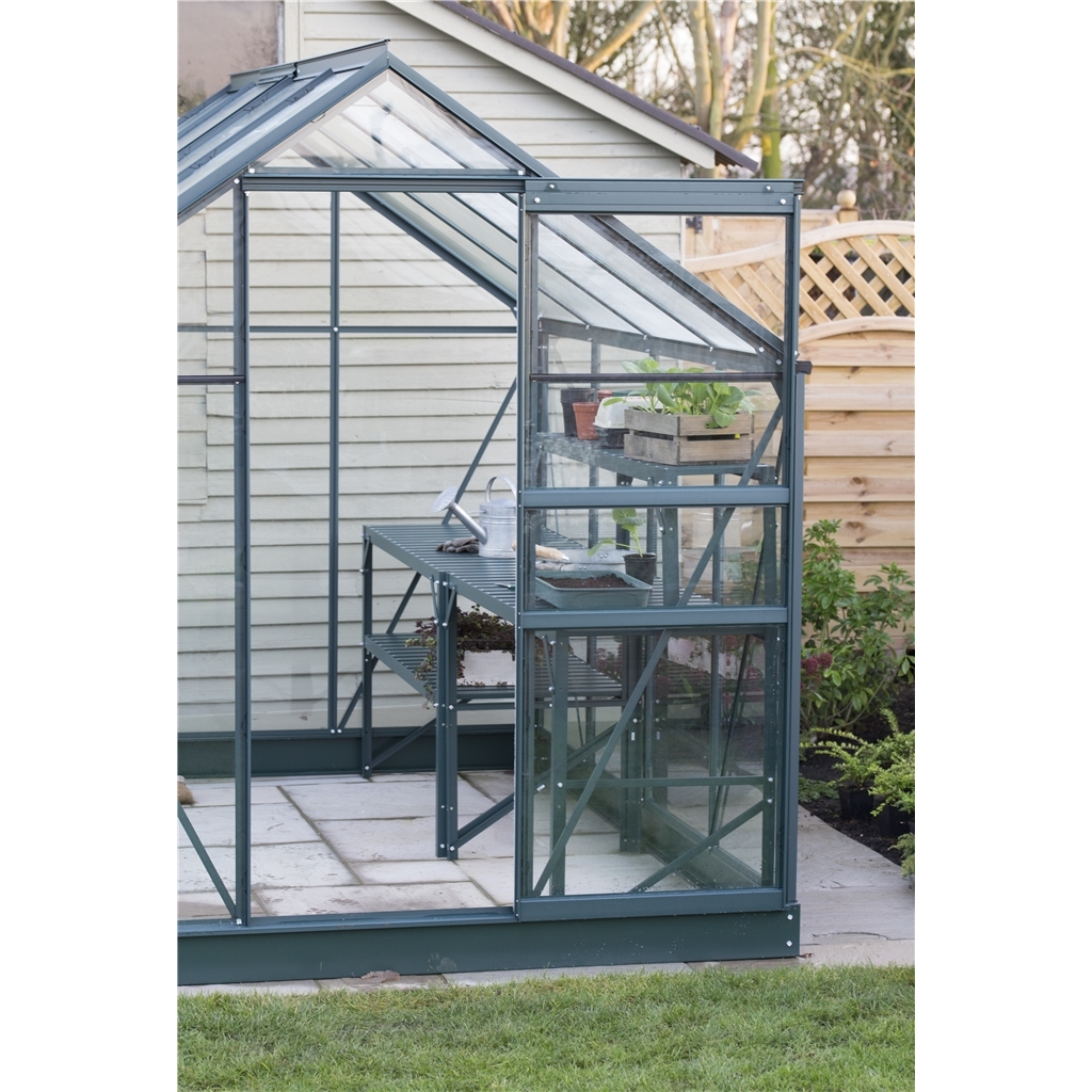 6 X 4 Value Green Metal Frame Greenhouse ShedsFirst   48259 