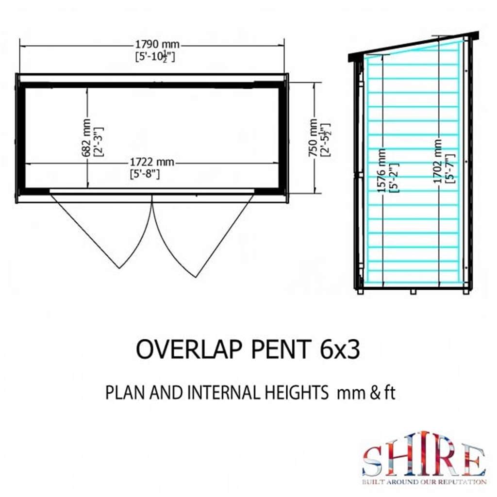 6ft x 3ft 1.8m x 0.9m - value overlap pressure treated