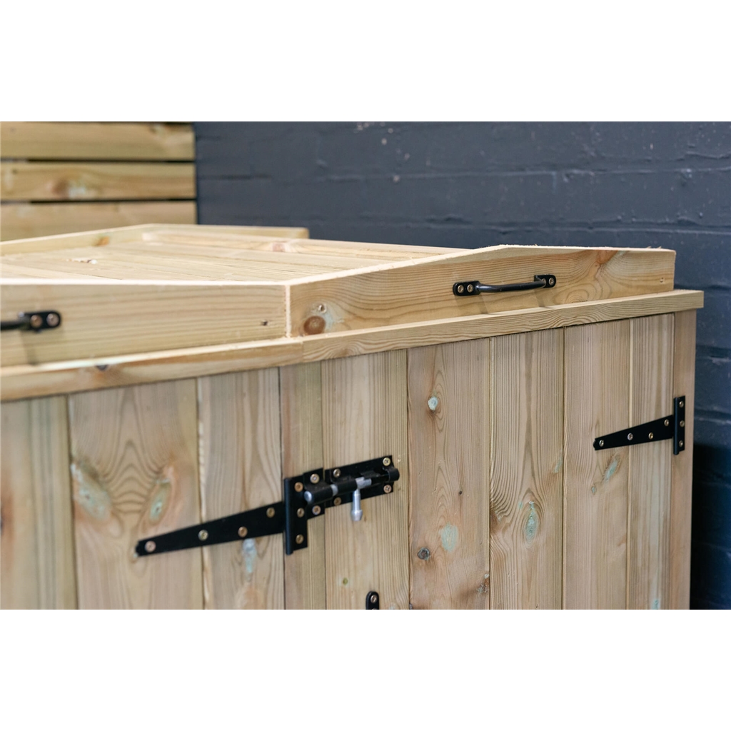 Sextet Redwood Pressure Treated Wheelie Bin Store - 240/240/240/240/240 ...