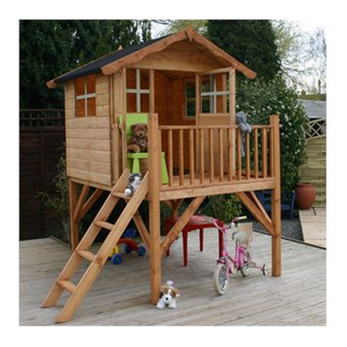 5 x 7 Wooden Tower Playhouse | ShedsFirst