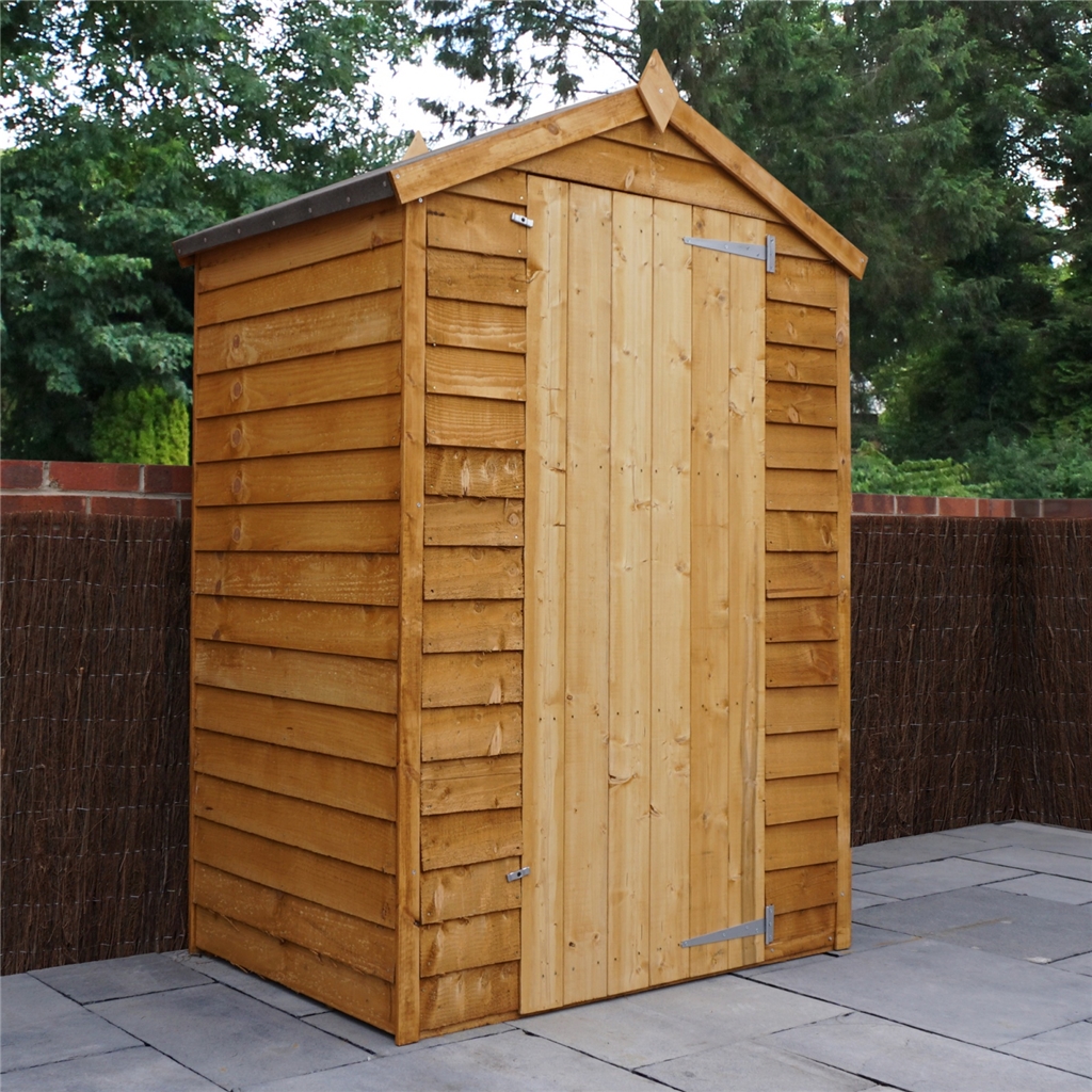 3 x 4 overlap windowless apex shed with single door 10mm