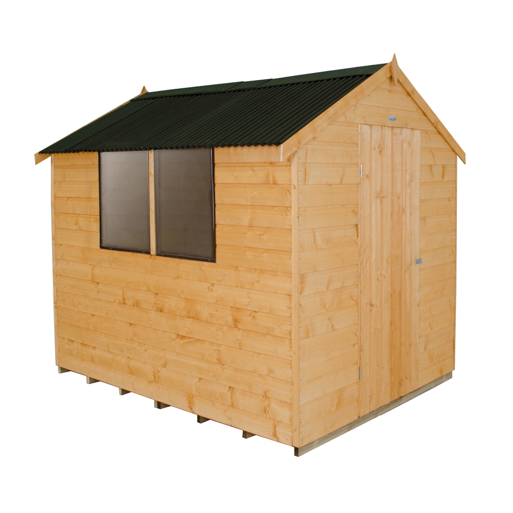 8ft x 6ft dip treated shiplap apex shed - onduline roof 2