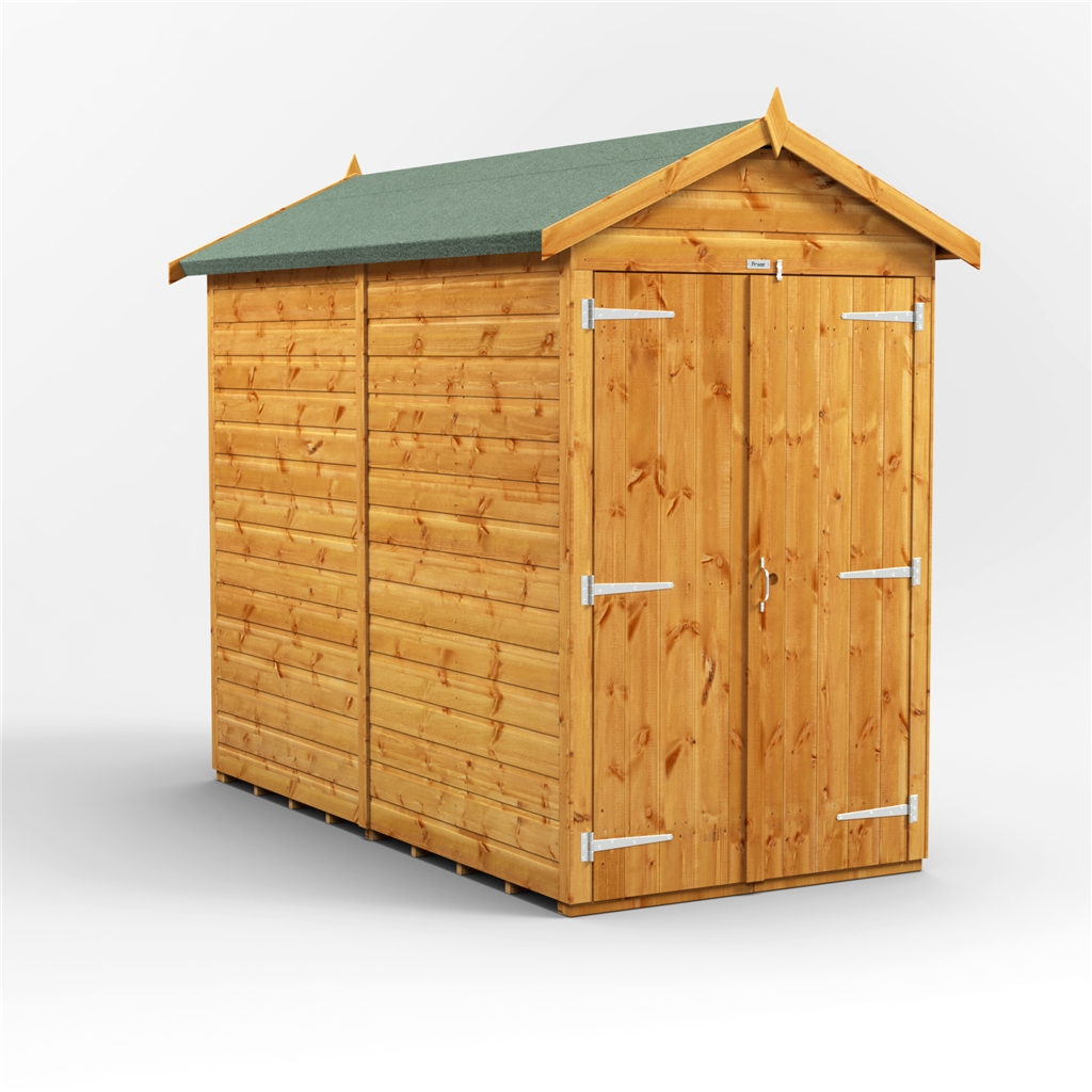 8 x 4 Premium Tongue And Groove Apex Shed - Double Doors - Windowless ...