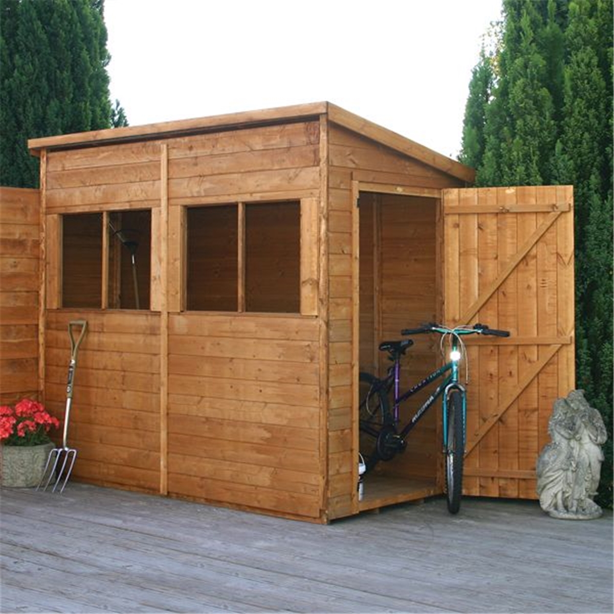 8 x 4 Premier Tongue and Groove Pent Shed With 4 Windows ...