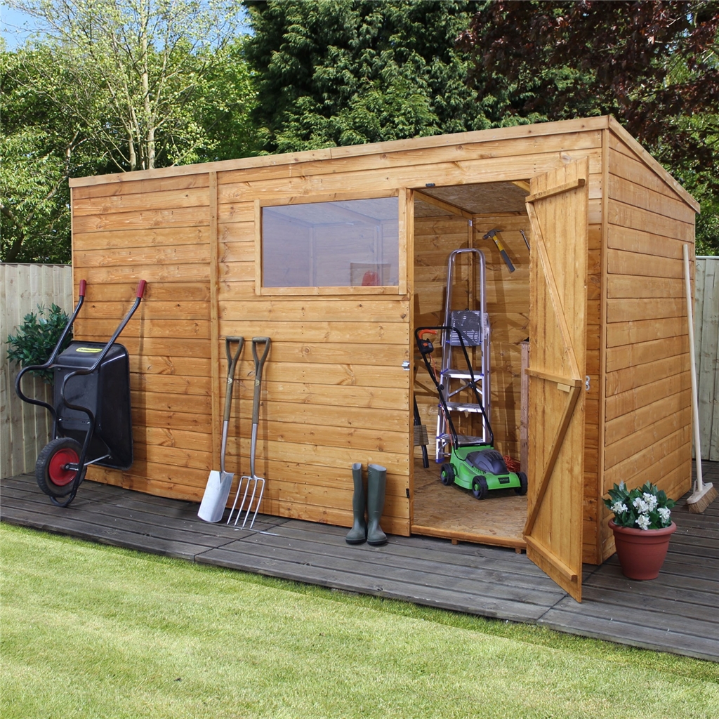 10 x 6 Tongue and Groove Pent Shed With Single Door + 1 