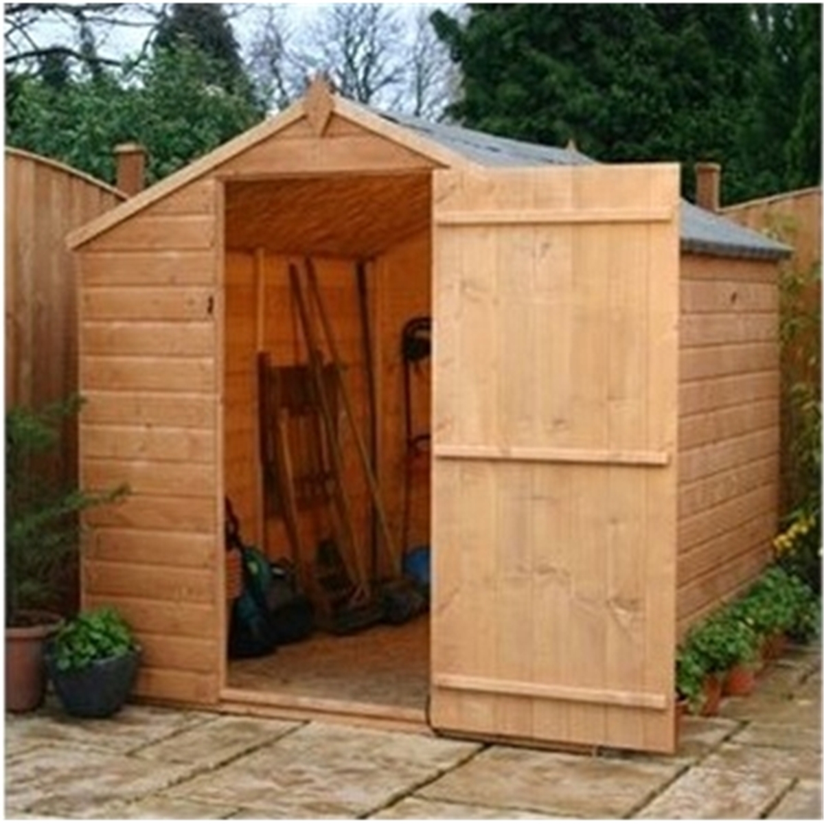 8 x 6 Tongue and Groove Apex Windowless Shed With Single Door (Solid ...