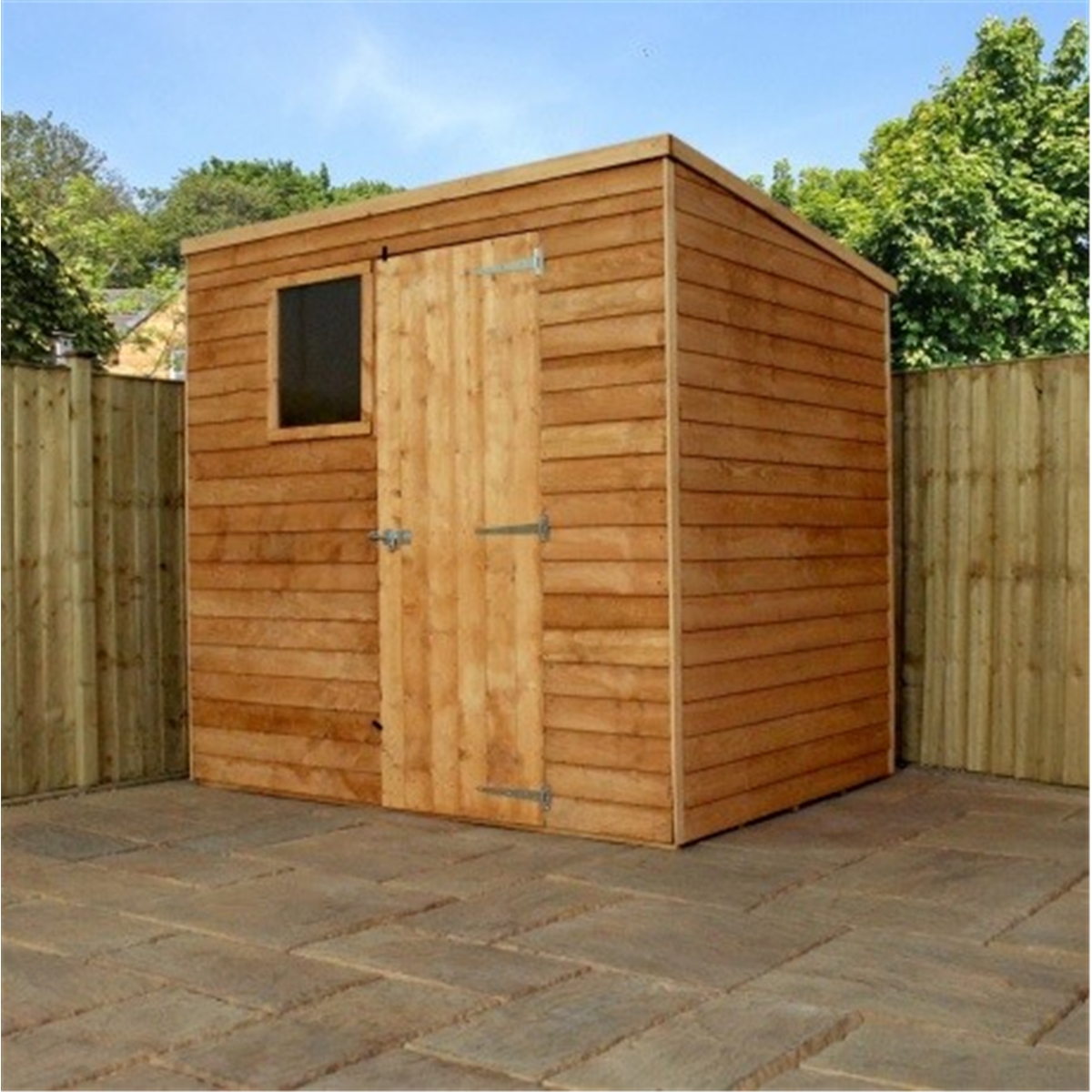 7 x 5 Cambridge Overlap Pent Shed With Single Door + 1 