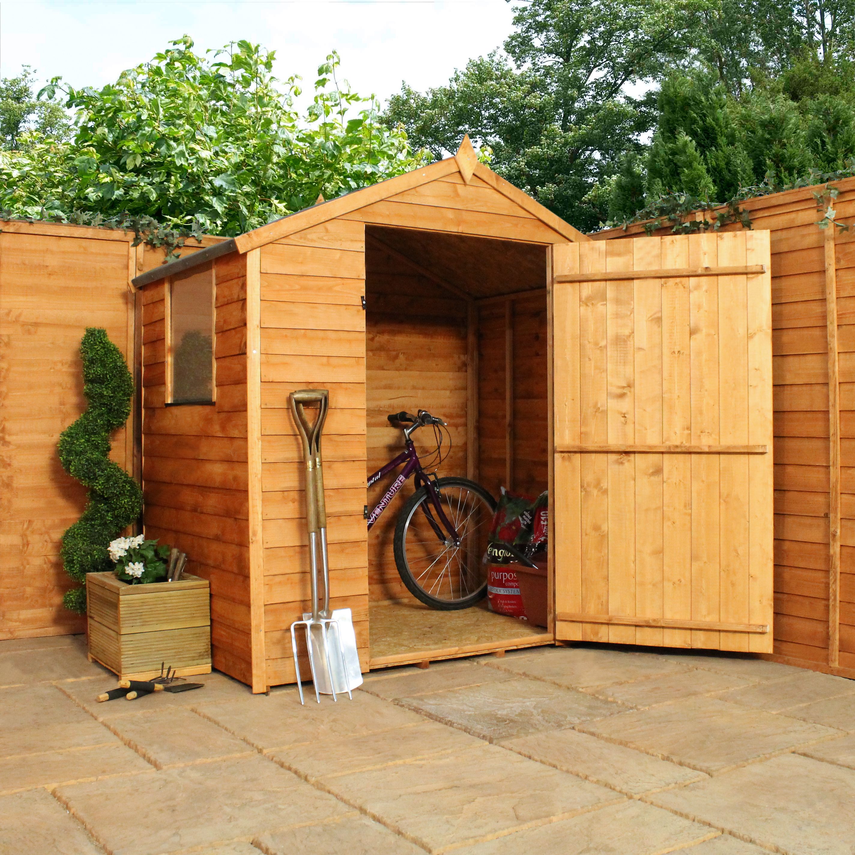 3 x 6 overlap apex shed with single door + 1 window 10mm