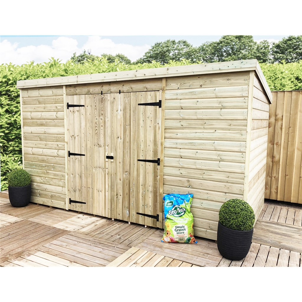 forest overlap pent garden shed 8 x 6 - elbec garden buildings