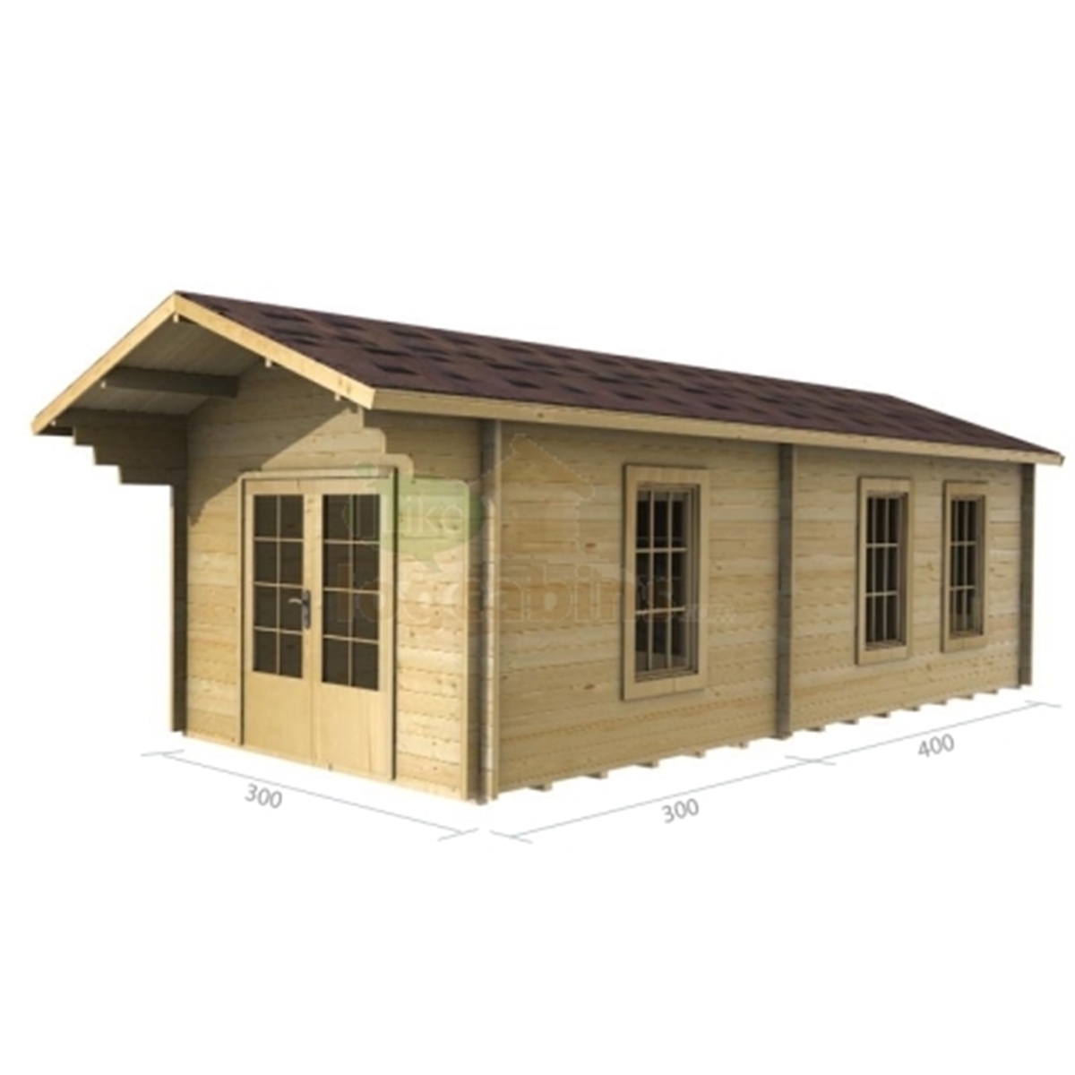 x=7 log 23) 3m x Double Glazing  (2018) (10 Cabin Log 7m Apex x