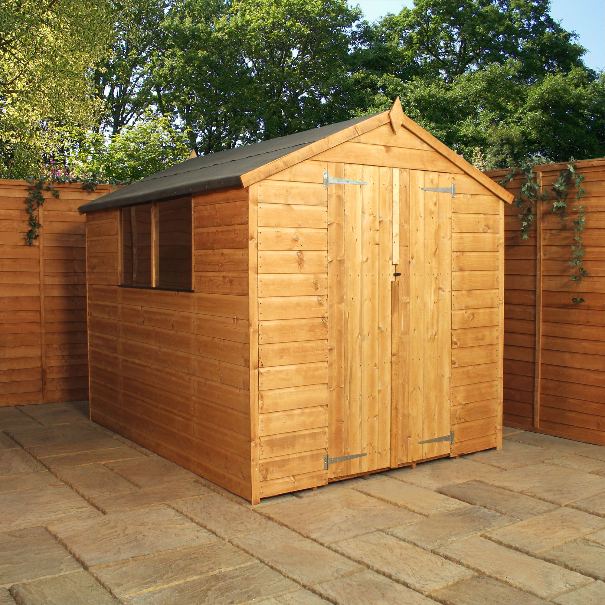 8 x 8 Tongue and Groove Apex Shed With Double Door (Solid 