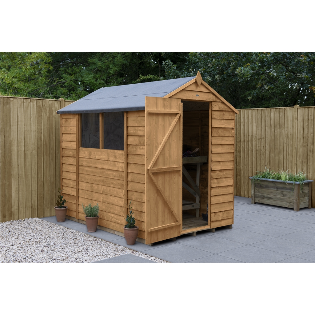 7 x 5 2.1m x 1.5m overlap apex shed with single door and