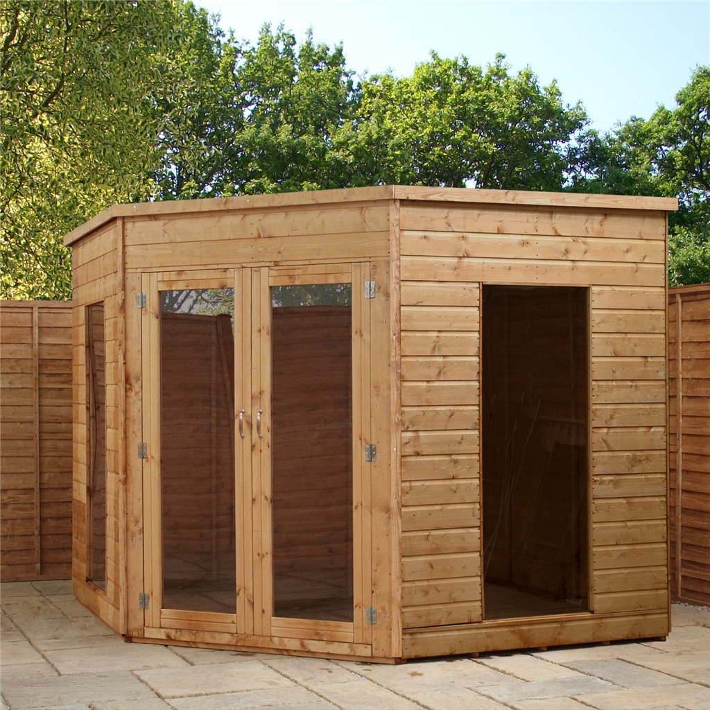 INSTALLED 8 x 8 Solis Corner Summerhouse (10mm Solid OSB 