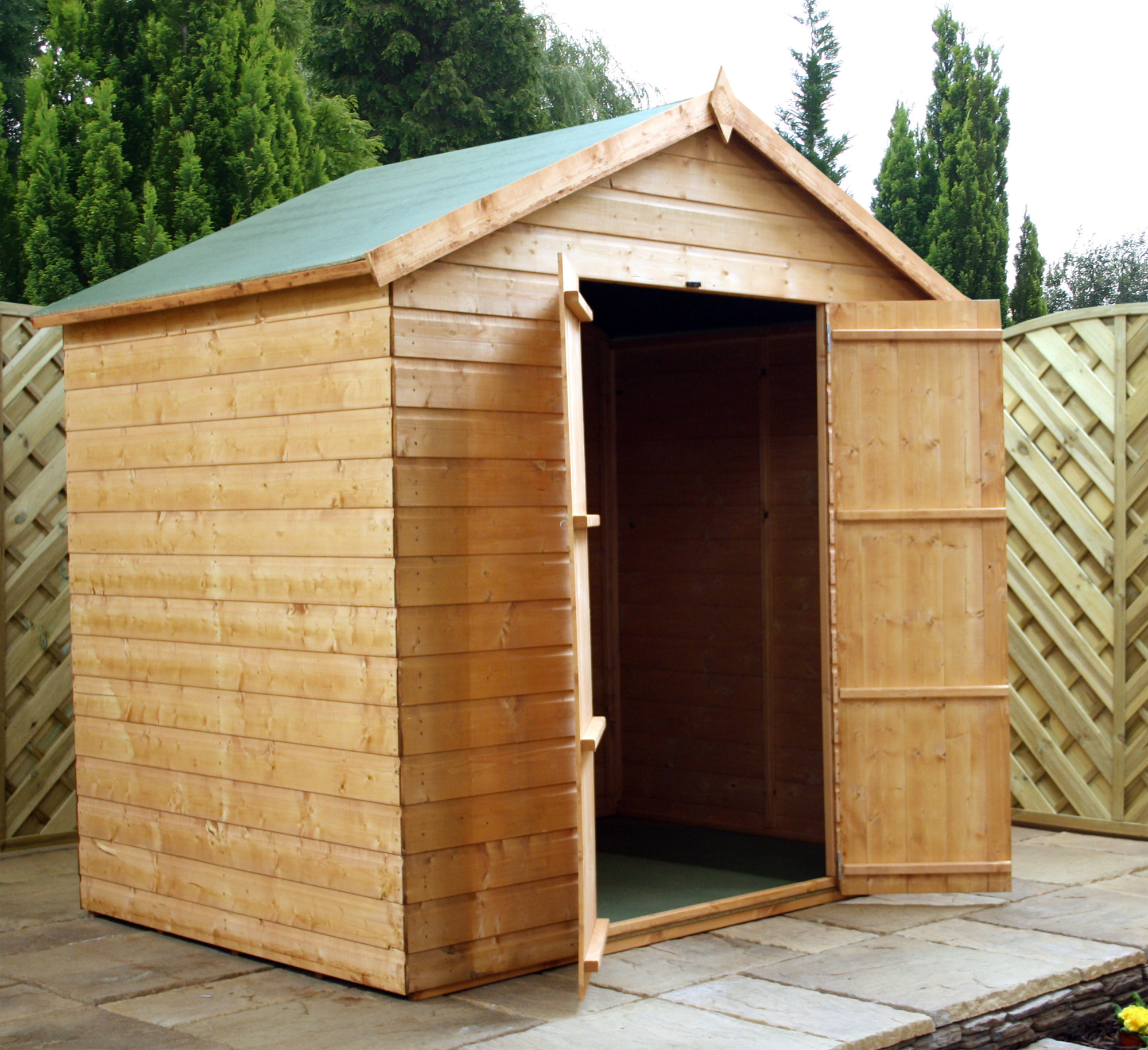 INSTALLED 5 x 7 Windowless Tongue and Groove Apex Shed 